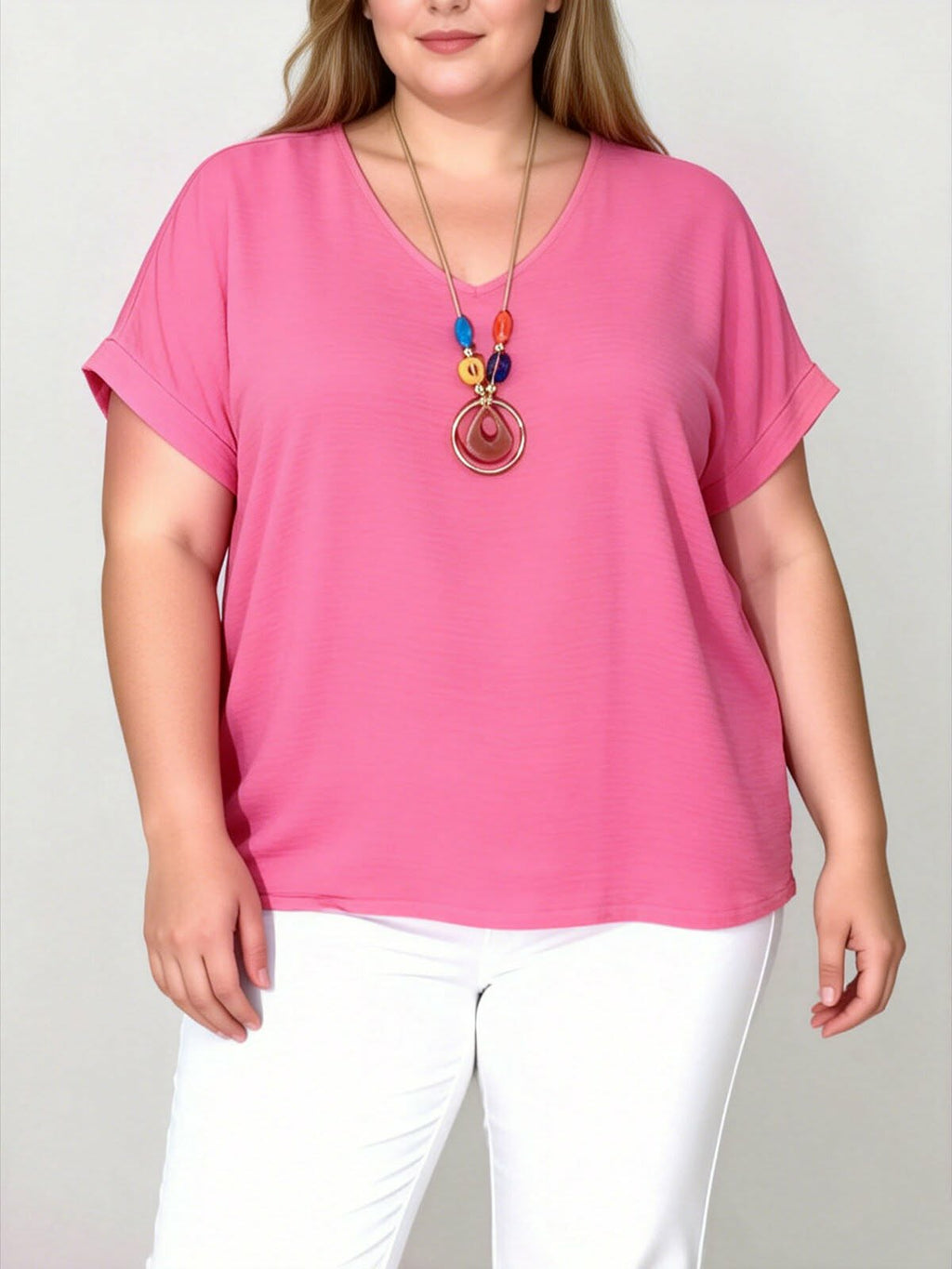 Top Col V avec Collier Fantaisie Grande Taille – D&L Creation
