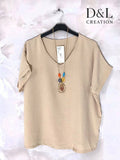 Top Col V avec Collier Fantaisie Grande Taille – D&L Creation