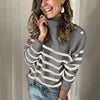 Pull Rayé Col Rouleau Femme – Pullover Tricot Grande Taille S au 6XL
