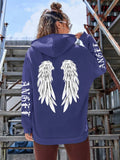 Hoodie Femme Imprimé Ailes d'Ange – Sweat à Capuche Loose & Confortable