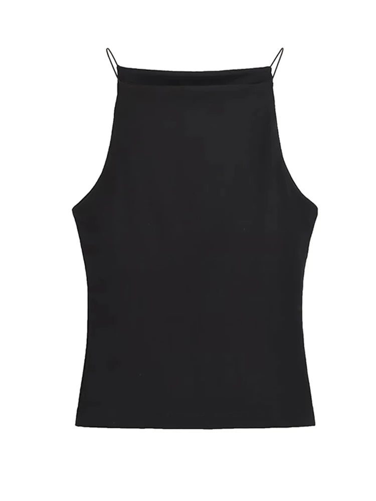 Caraco Femme Bretelles Fines – Top Sans Manches Couleur Unie
