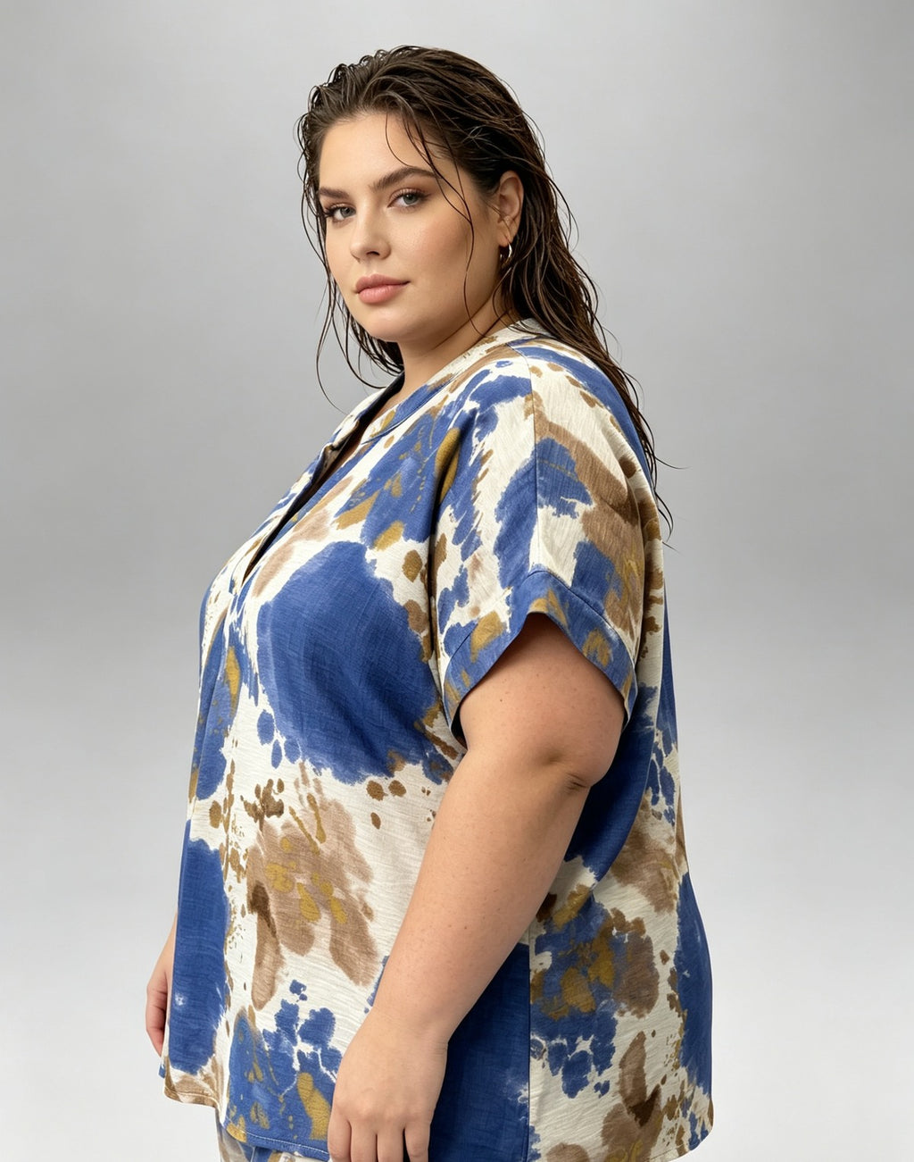 Blouse Grande Taille Imprimée Aquarelle Femme 46 à 60