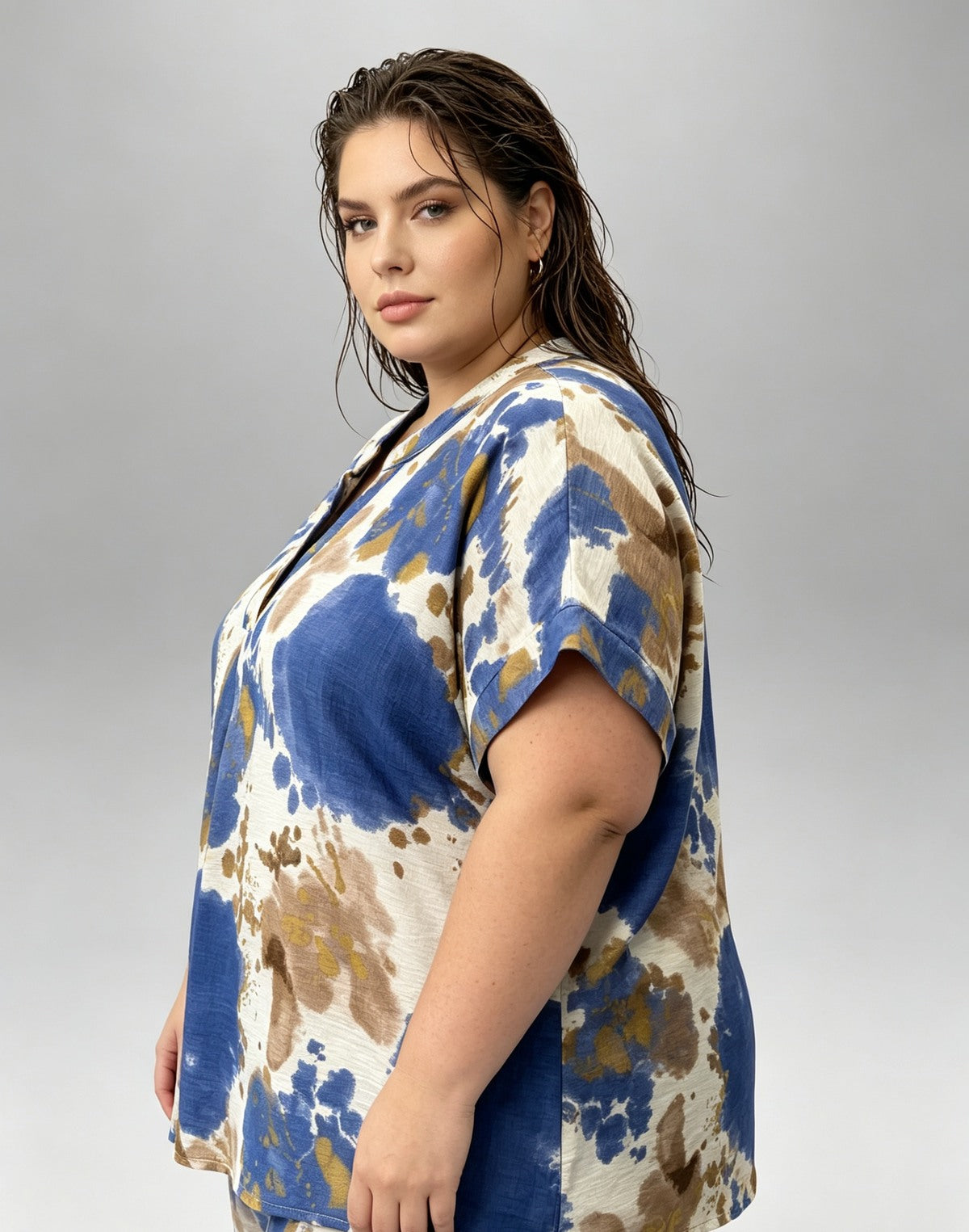Blouse Grande Taille Imprimée Aquarelle Femme 46 à 60