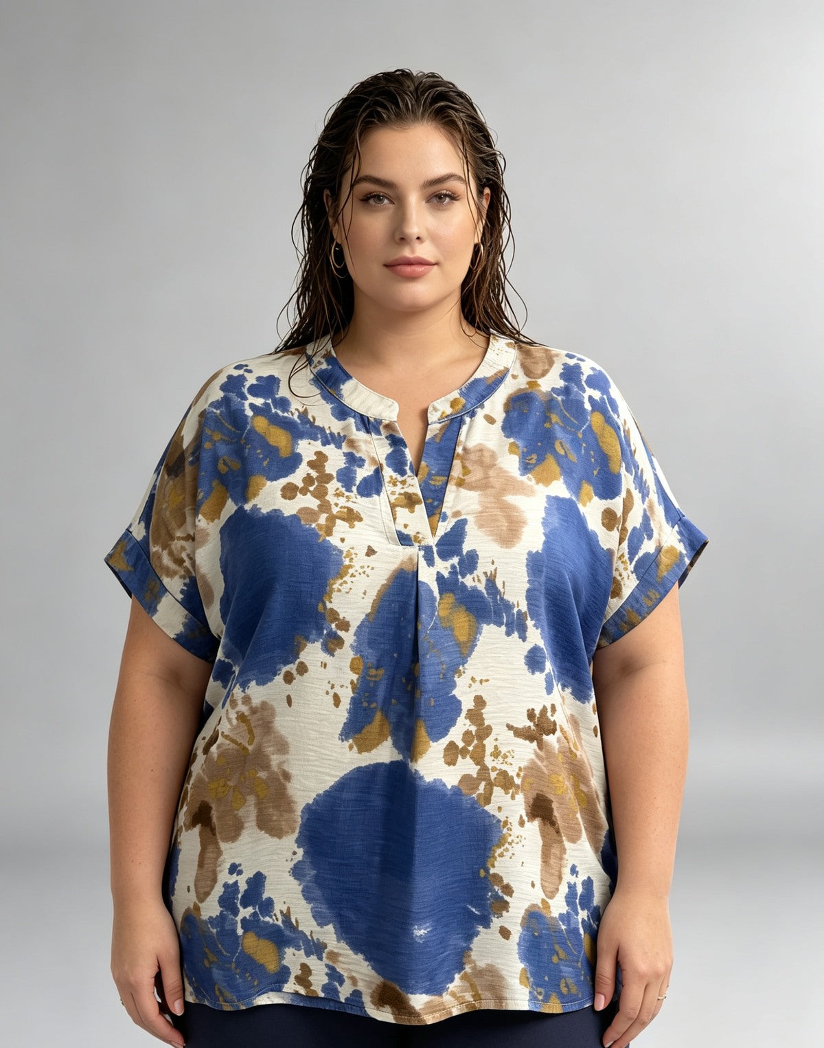 Blouse Grande Taille Imprimée Aquarelle Femme 46 à 60