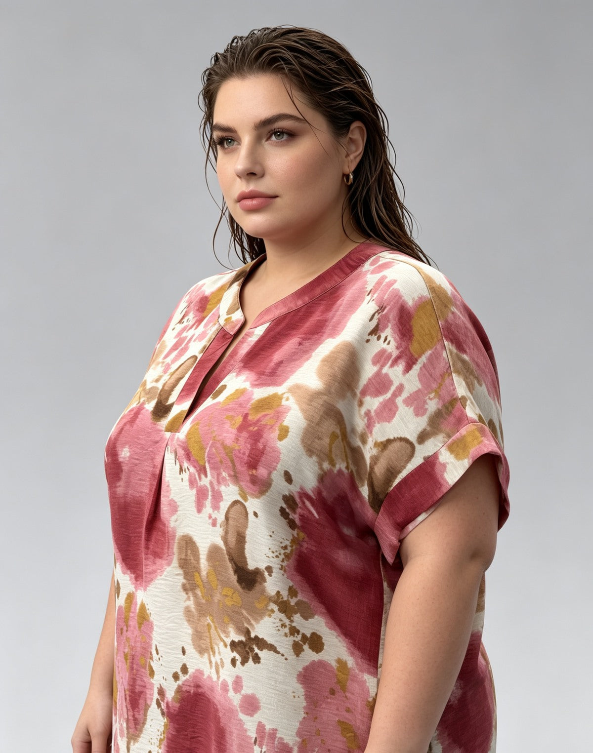 Blouse Grande Taille Imprimée Aquarelle Femme 46 à 60
