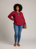 Blouse Texturée Rouge Grande Taille