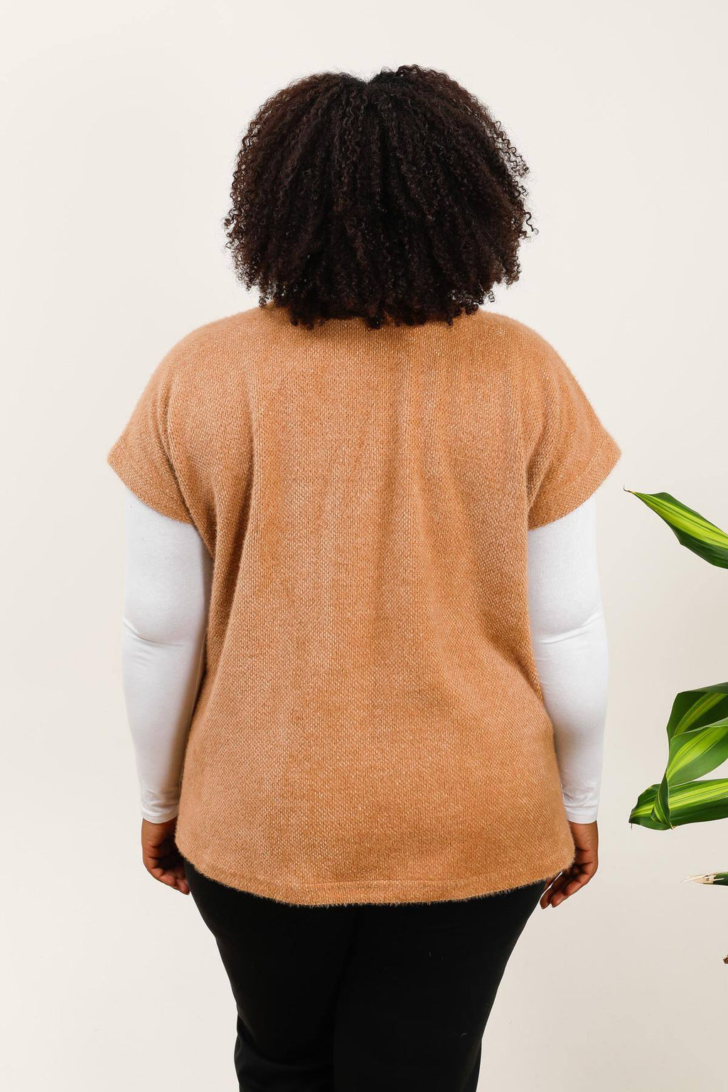 Gilet Grande Taille Sans Manches Camel