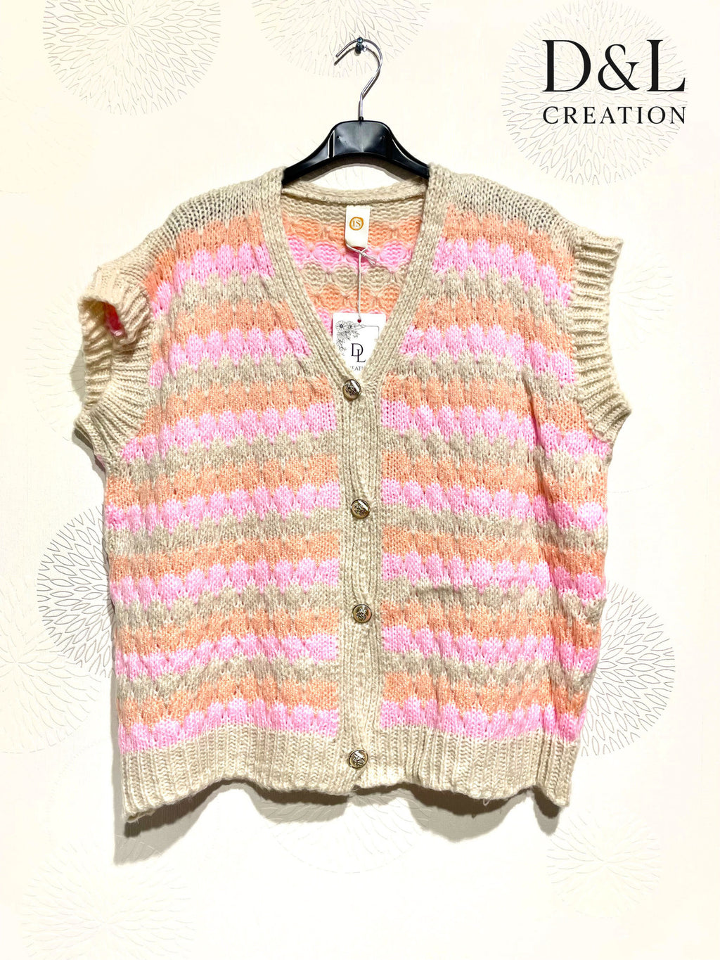 Gilet Rayures Bohèmes - Tricot Sans Manches