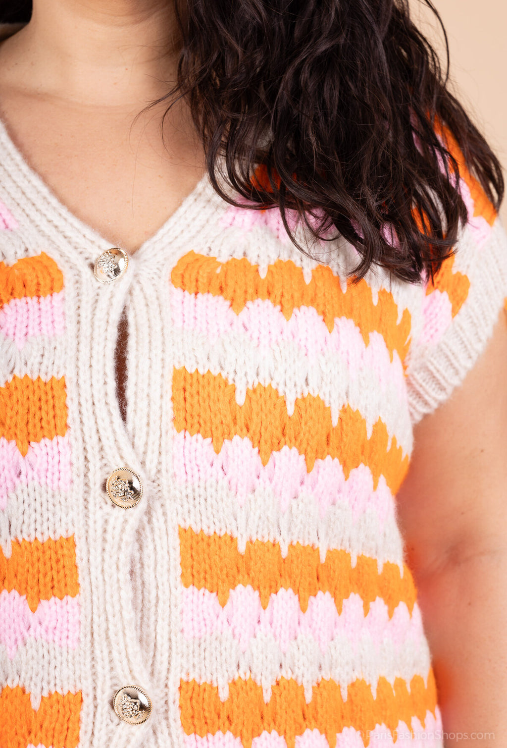 Gilet Rayures Bohèmes - Tricot Sans Manches