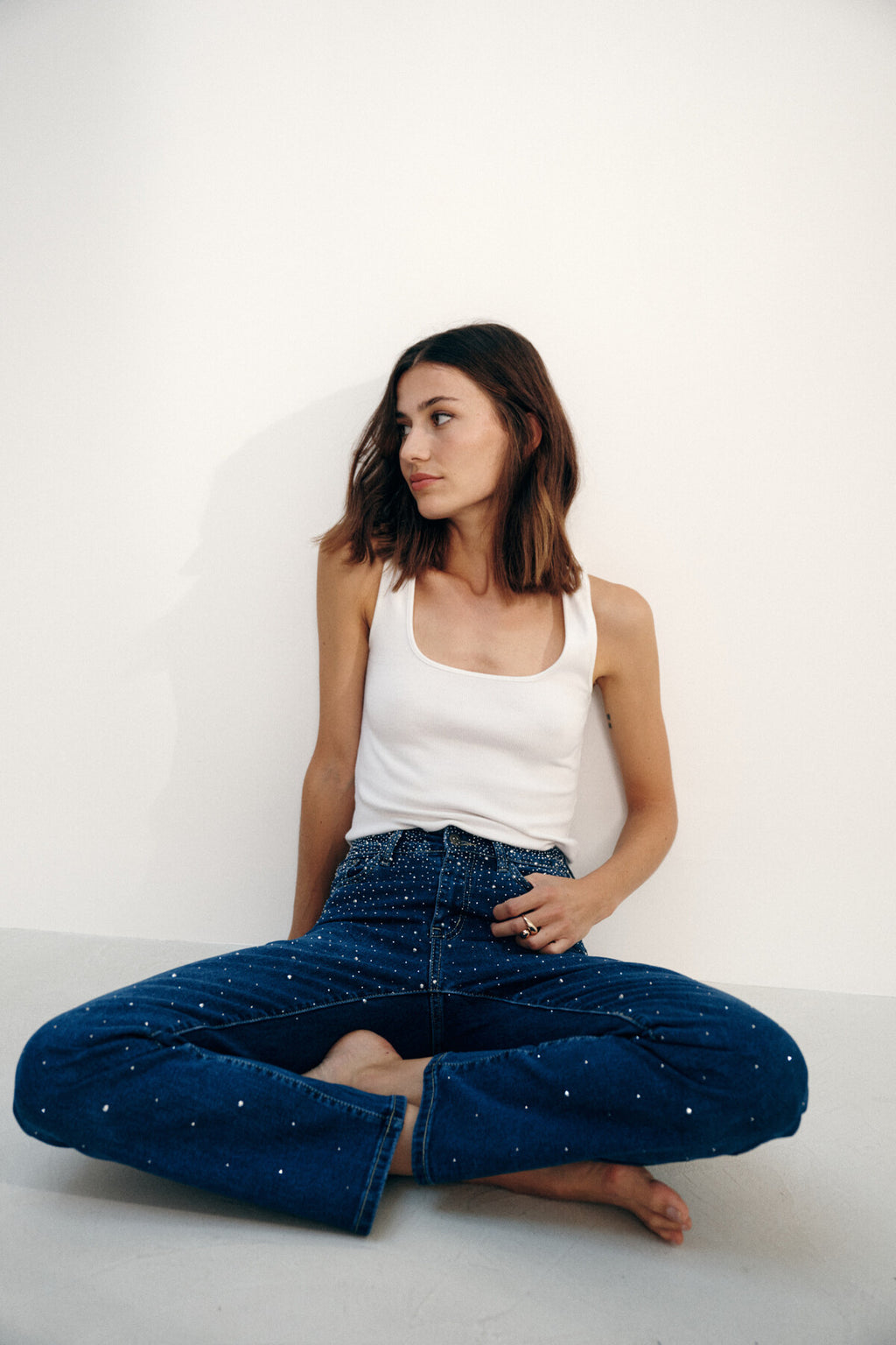 Jean Straight Leg Strass ANA & LUCY
