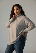 Pull Col Roulé Gris Grande Taille