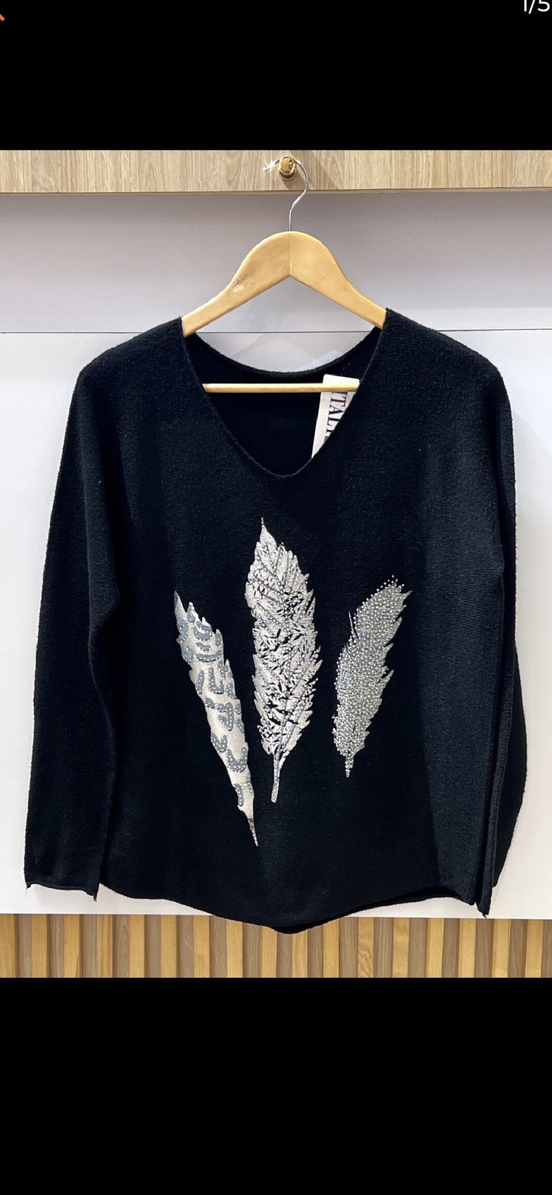 Pull Imprimé Plumes