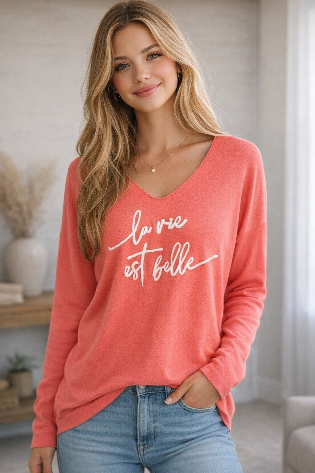 Pull Imprimé La Vie Est Belle