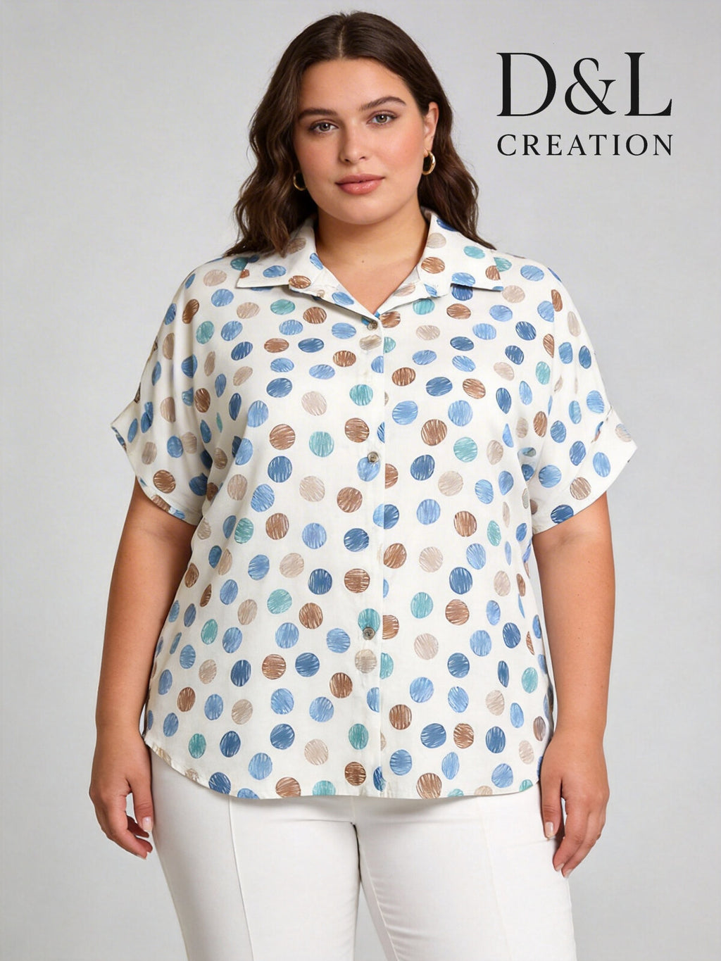Chemise imprimé pois colorés