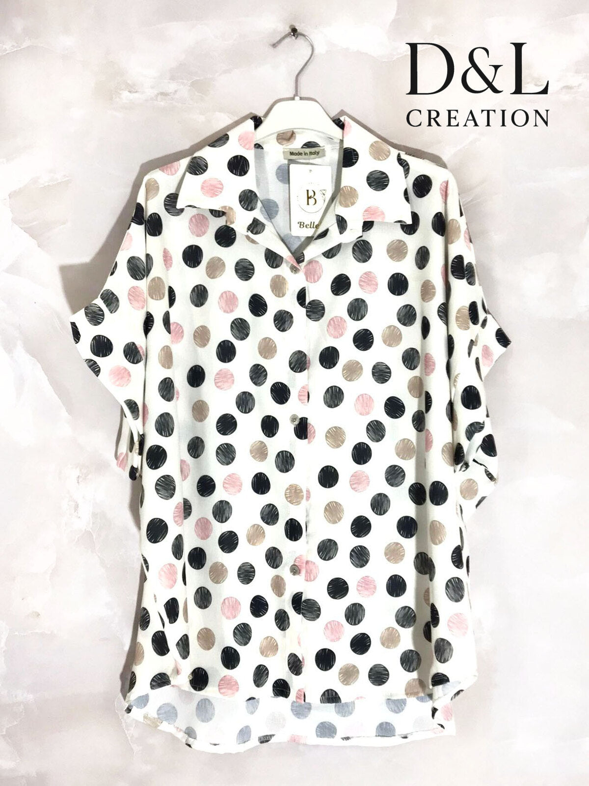 Chemise imprimé pois colorés