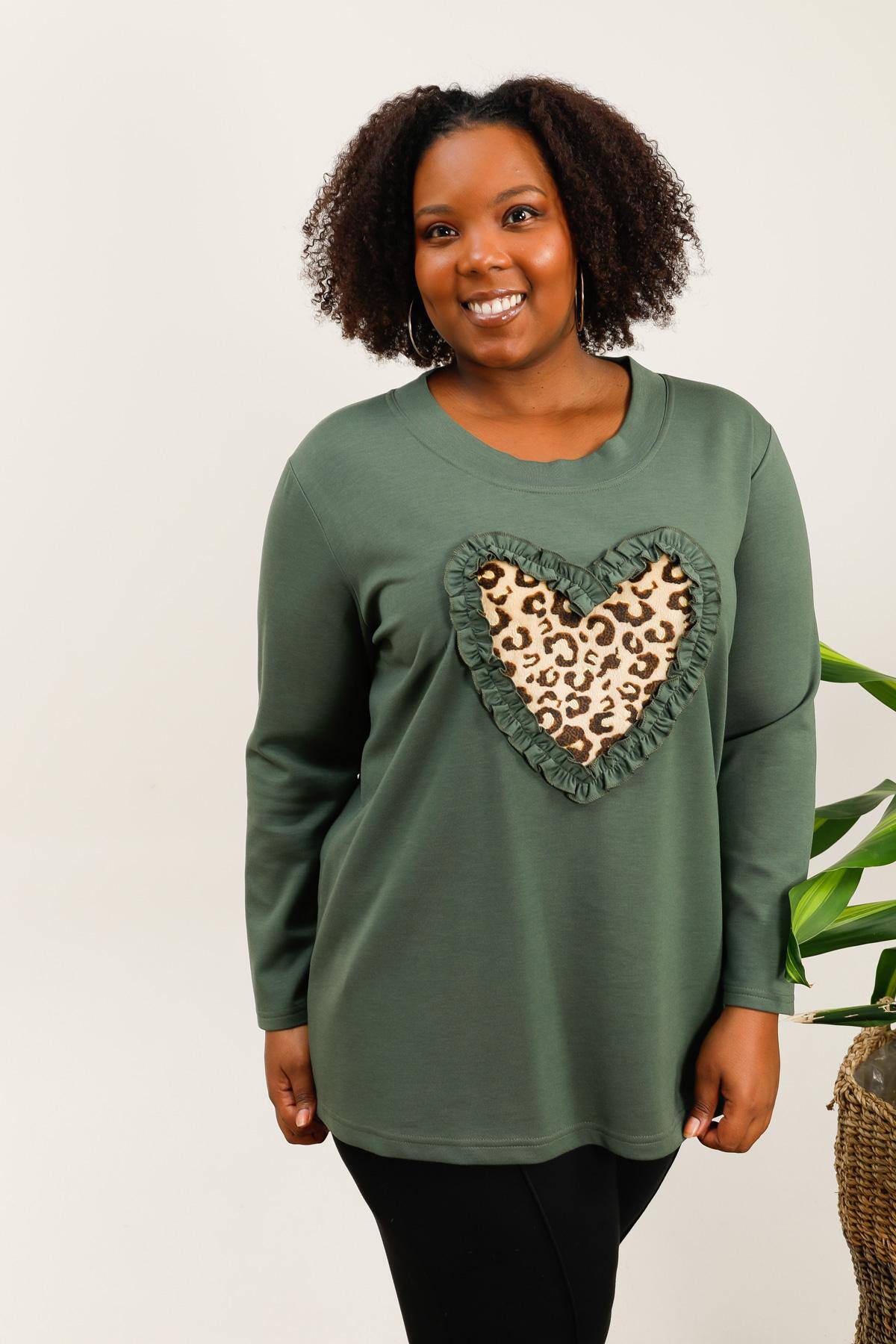 Sweat-shirt Grande Taille Motif Léopard