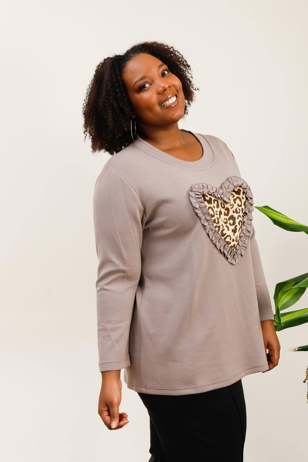 Sweat-shirt Grande Taille Motif Léopard