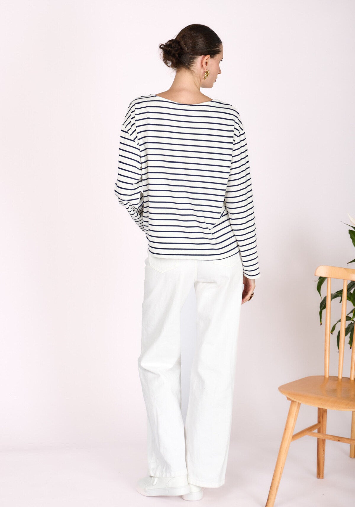 T-Shirt Manches Longues avec Broderie Cœurs