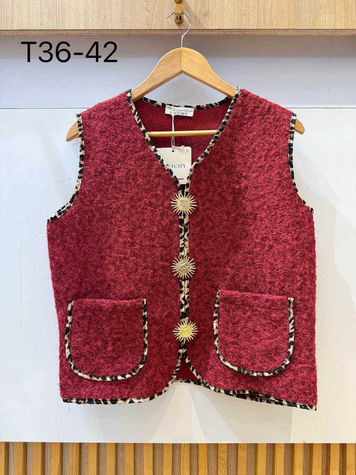 Veste Sans Manche avec Broches Soleil