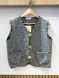 Veste Sans Manche avec Broches Soleil